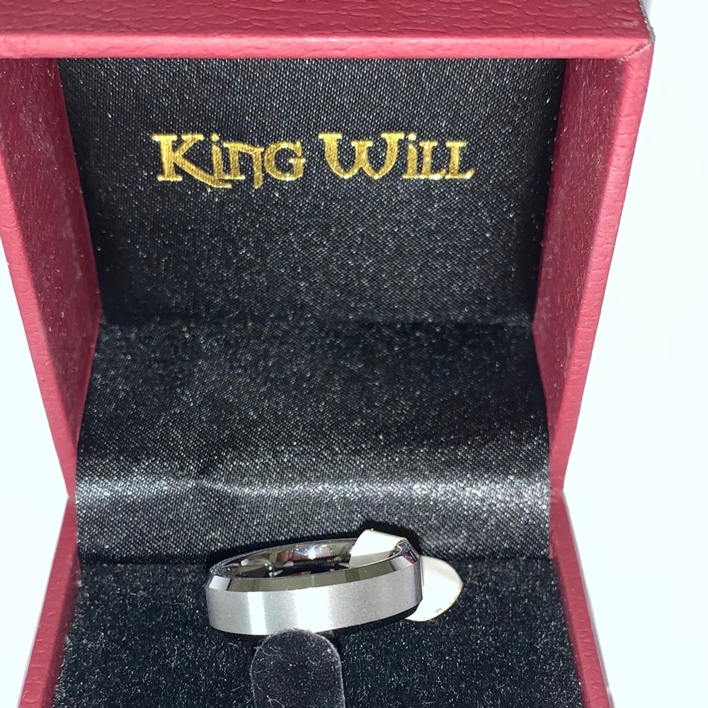 King Will Tungsten Mens Wedding Band 6mm Size 7 NEW
